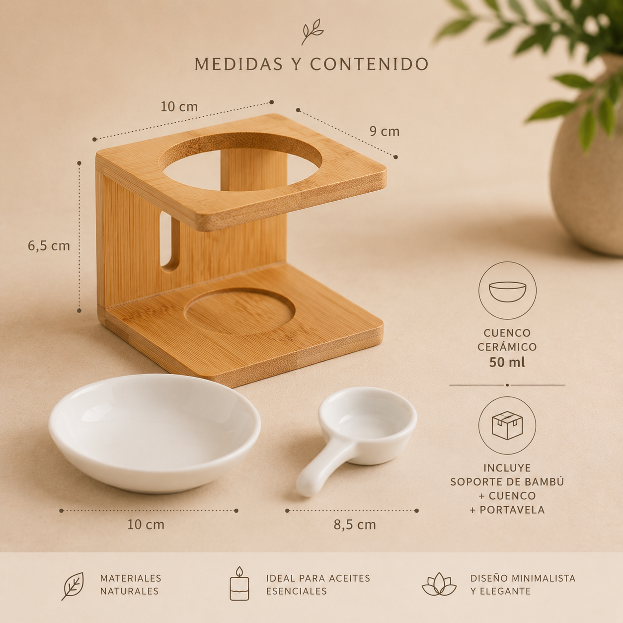 Quemador de Aromas de Bambú